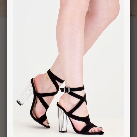 So Transparent Chunky Wraparound Heels - Picture 4 of 4